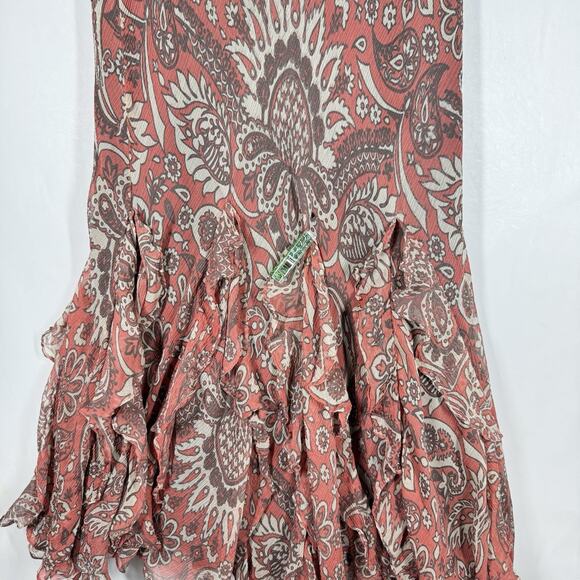 Charter Club Skirt Womens 6 Silk Boho Gypsy 90s Fairy Grunge Peasant Floral FLAW - Picture 9 of 9